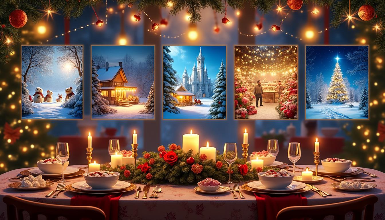 plongez dans l'univers féérique des fêtes avec 'les festins magiques de noël'. découvrez cinq histoires enchanteuses qui éveilleront votre esprit festif et vous transporteront au cœur de la magie du réveillon. un voyage narratif inoubliable à partager en famille.