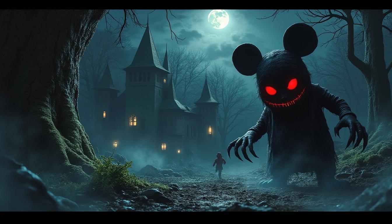 découvrez 16 contes enfantins classiques comme winnie, cendrillon et mickey réinterprétés dans un univers sombre et terrifiant, bientôt disponibles pour une expérience inédite et effrayante.